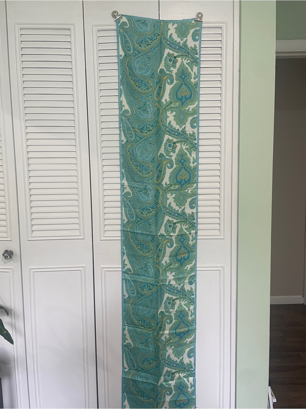 Talbots Teal and Green Paisley Scarf
